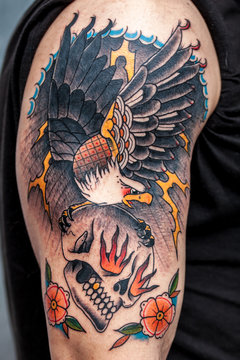 Naklejki the finished tattoo after treatment healing ointment