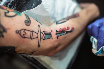 the finished tattoo after treatment healing ointment