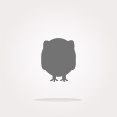vector Owl on icon button isolated. Web Icon Art. Graphic Icon Drawing