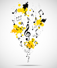 Abstract musical background with notes