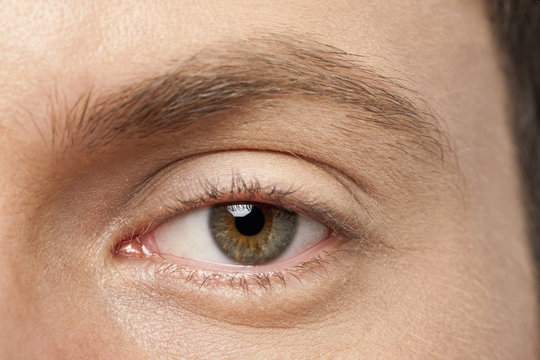 male eye close up