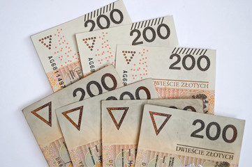 Background from 200 polish zloty