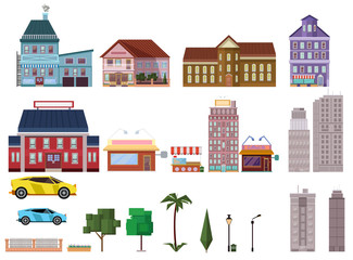 city nature elements set
