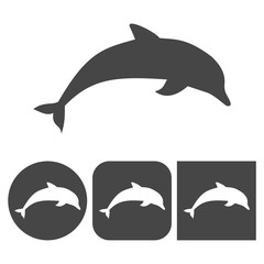 Dolphins - vector icons set