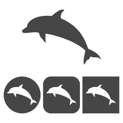 Dolphins - vector icons set