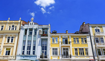 Fototapeta na wymiar Bulgarian colored acritecture in Plovdiv - Bulgaria