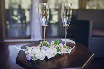 festive wedding glasses
