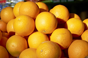 Oranges in a market near London, UK