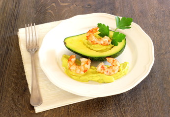Gamberoni in salsa guacamole