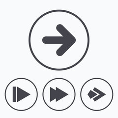 Arrow icons. Next navigation signs symbols.