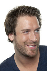 Obraz premium man smiling on a side view