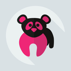 Flat modern design with shadow icons pandas