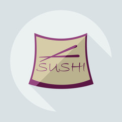 Flat modern design with shadow icons Japanese sushi