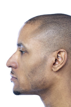 side view image of a man's face