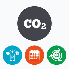 CO2 carbon dioxide formula sign icon. Chemistry
