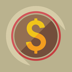 Flat modern design with shadow icons currency unit