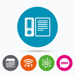 Document folder sign. Accounting binder symbol.