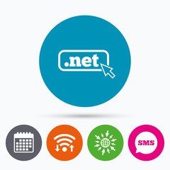 Domain NET sign icon. Top-level internet domain
