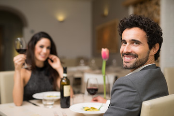 Couple having dinner in a restaurant