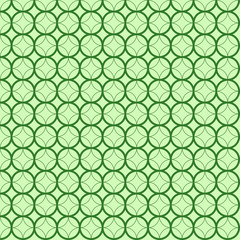 Abstract geometric circles seamless pattern green background, Vector illustration with swatches