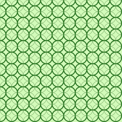 Abstract geometric circles seamless pattern green background, Vector illustration with swatches