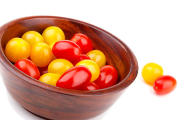 Yellow and red tomatoes cherry
