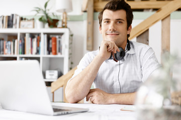 Young businessman in office