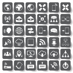 Internet and communication icons set.vector/illustration