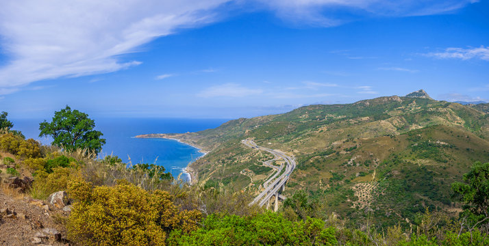 Beautiful summer panorama of the coast of Sicily