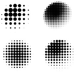 Collection of three dimensional halftone shaded spheres