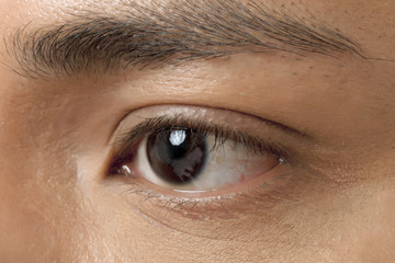 close-up image of human eye.