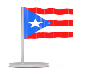 Pin with flag of puerto rico