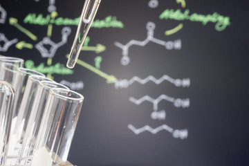 Liquid drop on test tube