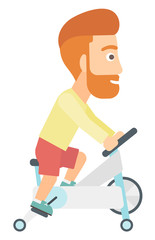 Man doing cycling exercise.