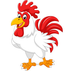 Cartoon chicken rooster posing