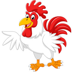 cartoon rooster  presenting
