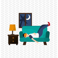 Illustration design of resting, editable vecctor