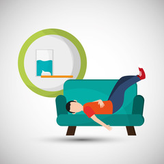 Illustration design of resting, editable vecctor