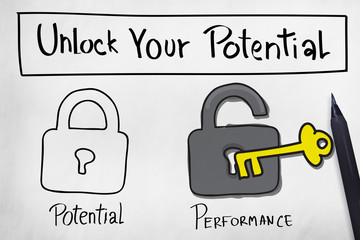 Unlock Your Potential Improve Skill Concept