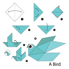 Step by step instructions how to make origami A Bird.