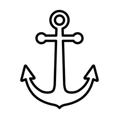 Ship anchor or boat anchor line art icon for apps and websites © martialred