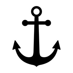 Ship anchor or boat anchor flat icon for apps and websites - obrazy, fototapety, plakaty