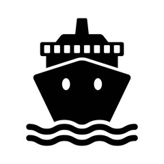 Fototapeta premium Płaska ikona statku wycieczkowego / statku towarowego lub jachtu dla aplikacji i stron internetowych