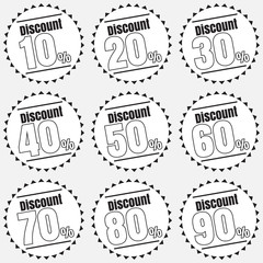 Sale discount icons.