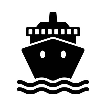 Cruise ship / cargo ship or yacht flat icon for apps and websites