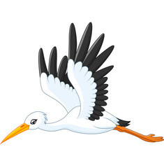Fototapeta premium Cartoon stork flying
