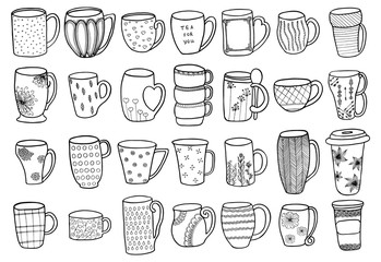 Set of tea and coffee cups. - 108318087