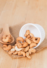 fresh cashew nuts in a bowl