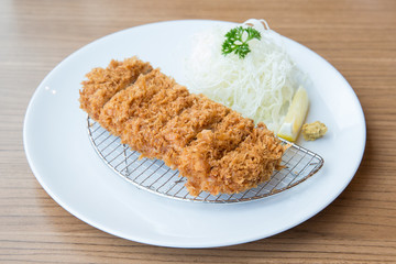 japanese deep fried pork called tonkatsu 