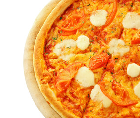 Margherita pizza, isolated on white